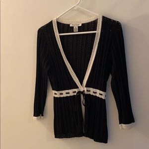 White House Black Market Silk and Cotton Cardigan